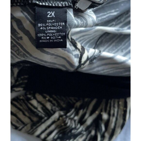 VintageBlack MSK Women’s Sz 2XL Bell Sleeve Top With Sheer Gold Light Chain - Picture 15 of 16